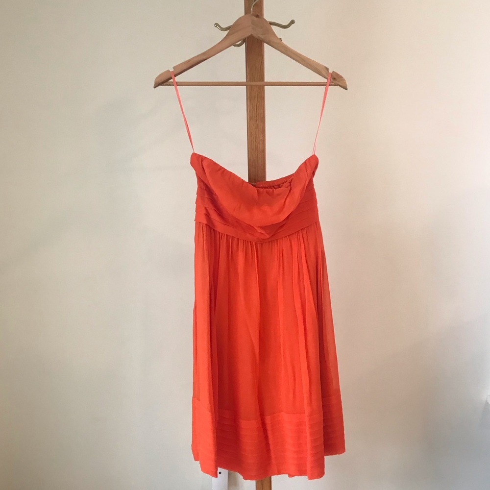 JCrew Orange Strapless Dress